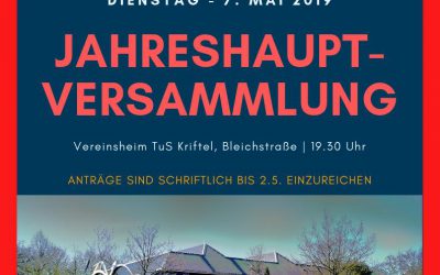 Jahreshauptversammlung am 07.05.2019